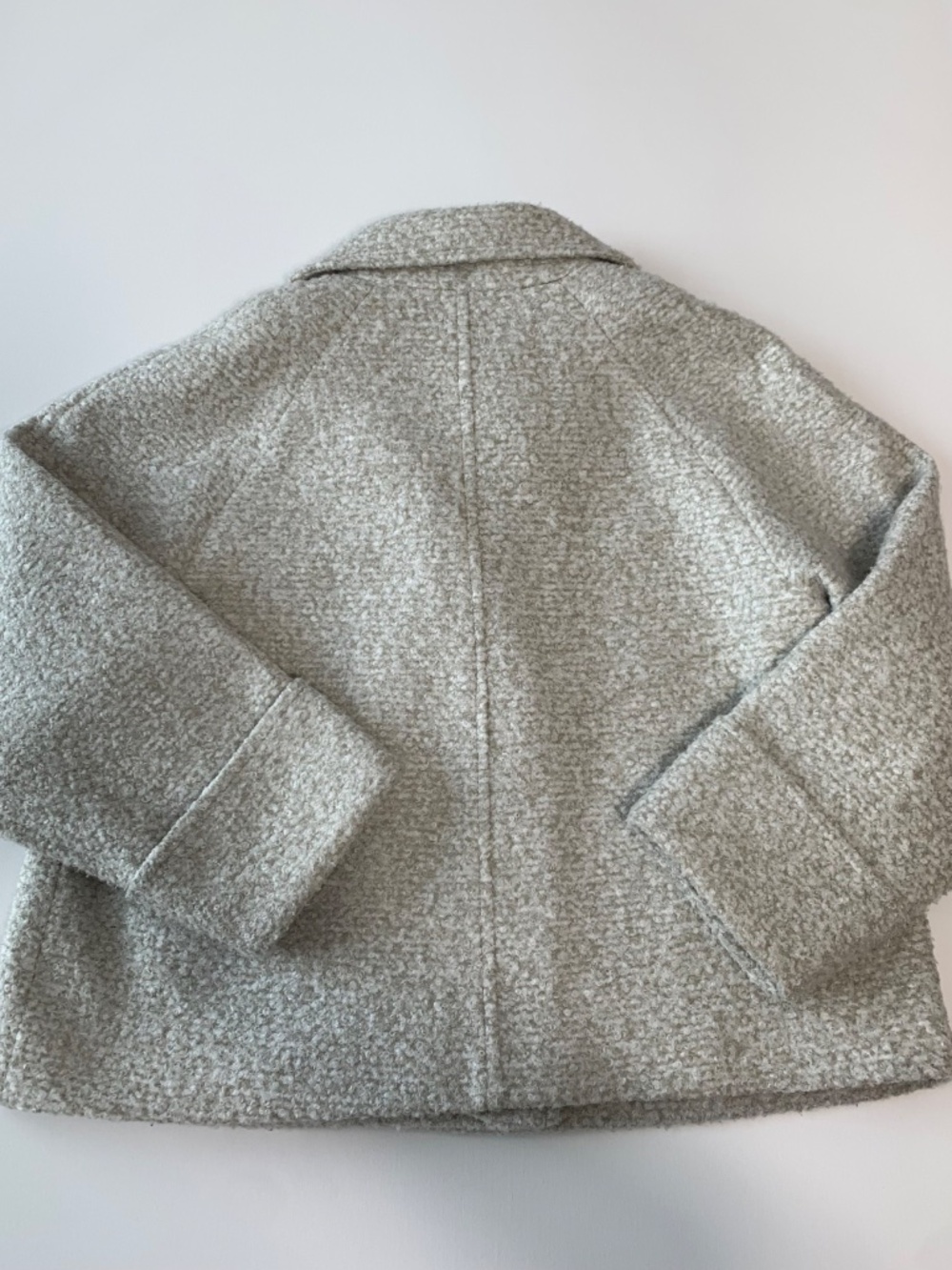 Anthropologie Bouclé Short Coat Oversized Jacket Double Breasted Women's size L - Picture 13 of 14